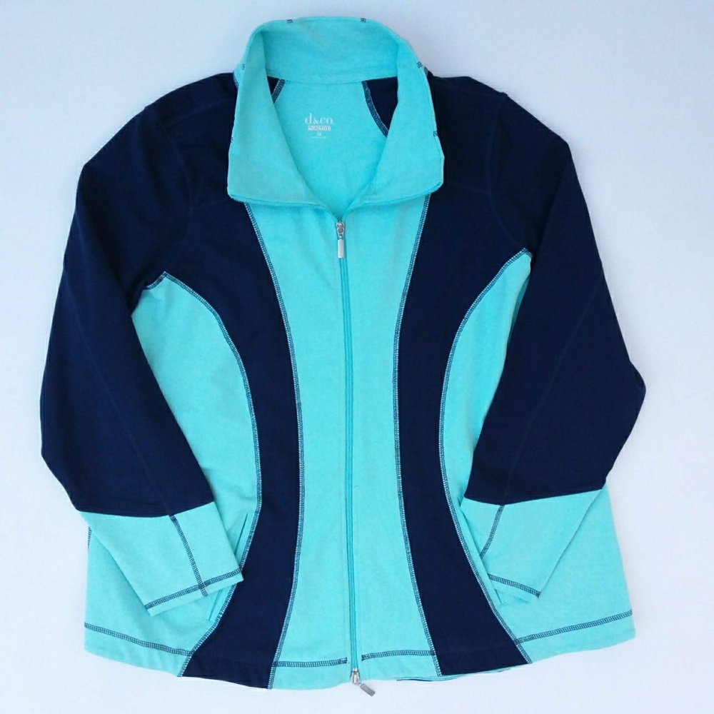 d & co. Active Blue Tone Zip Up Jacket 2XL
